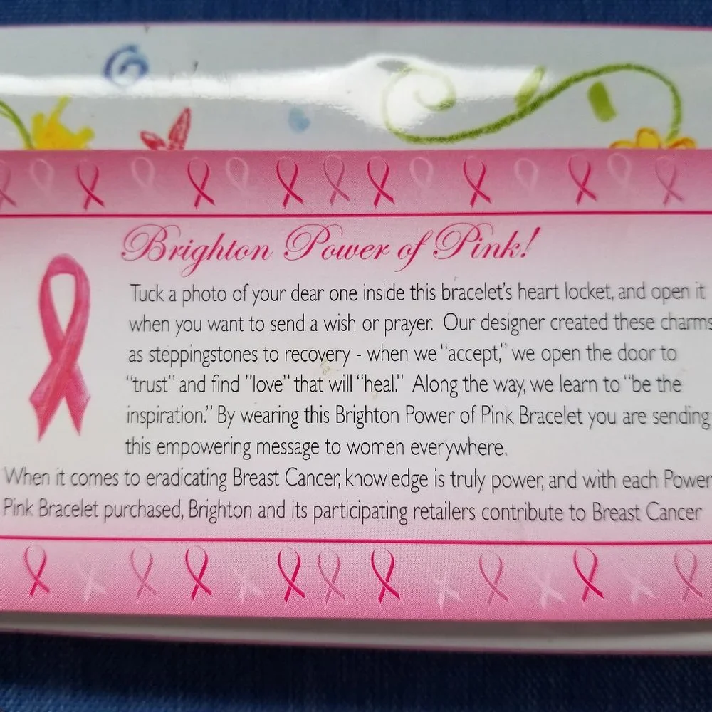 🩷BOGO* Brighton Y2K Vintage Breast Cancer Encouragement Charm Bracelet - GPC🩷 - Picture 12 of 16